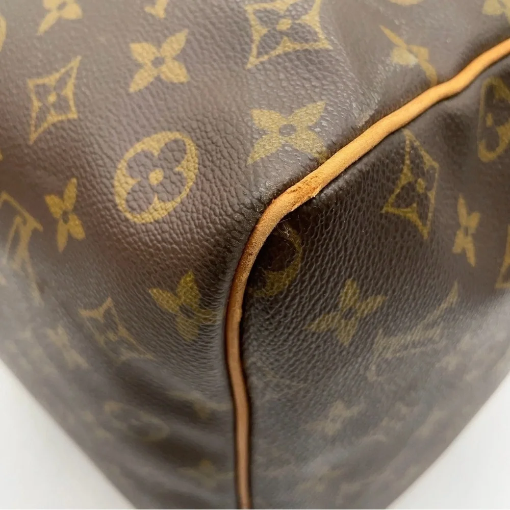 Auth Louis Vuitton Monogram Keepall 60 Boston Bag W/PadLock/Tag